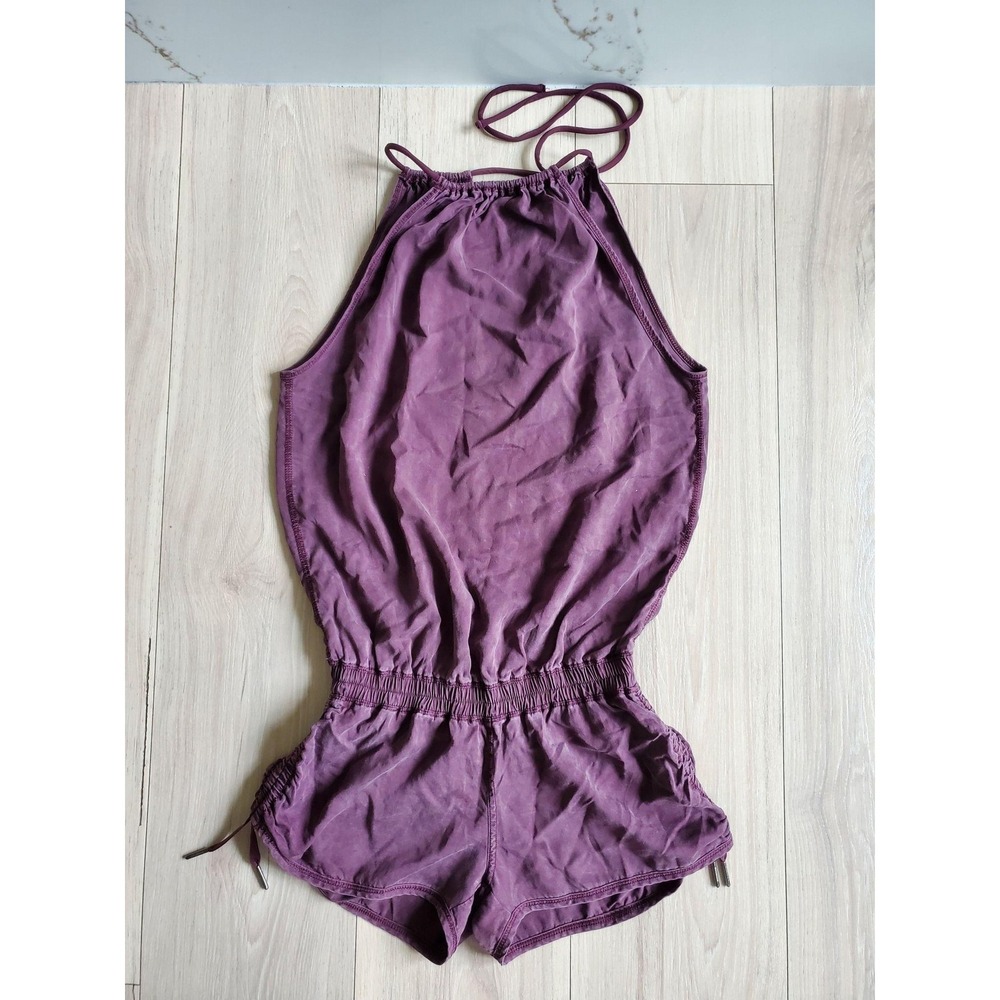 Lululemon Heat The Street Romper Womens Small Purple Halter Open Back Summer